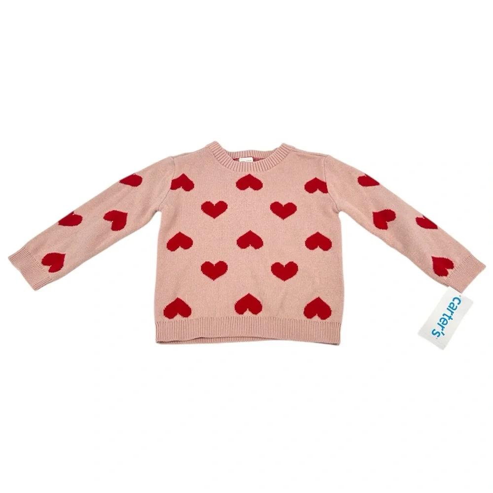 NWT Carter’s Pullover All Over Heart Print Sweater Pink and Red Size 18 Months